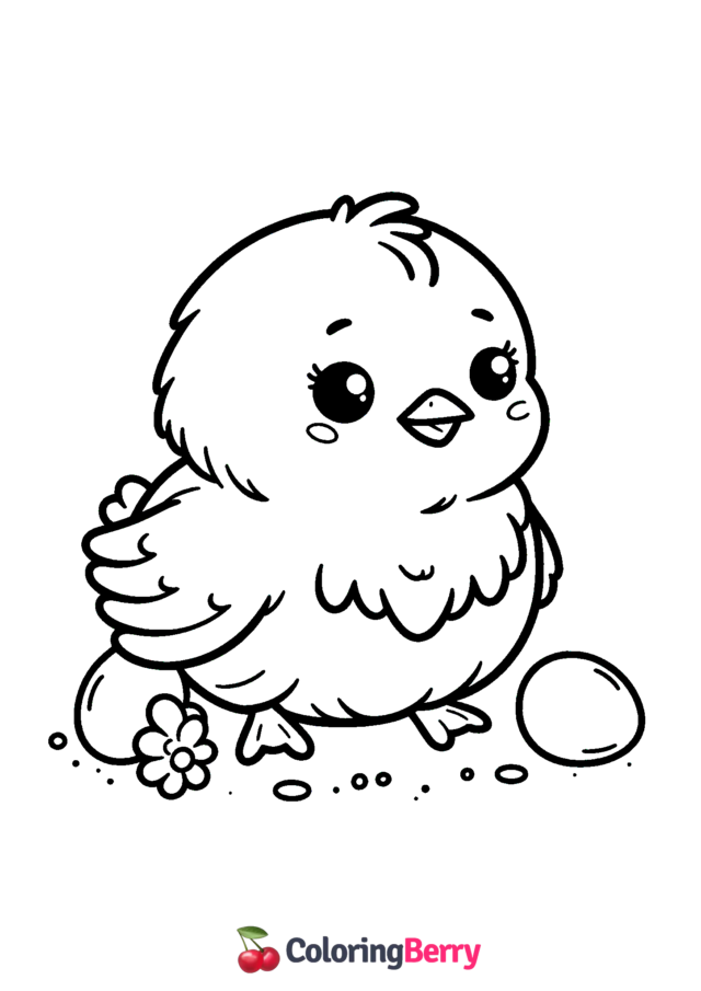 Baby Chick Coloring Page