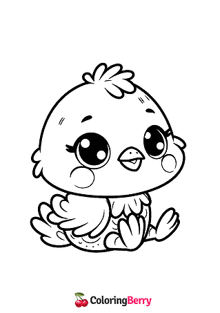 Baby Chicken Coloring Page