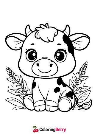 Baby Cow Coloring Page