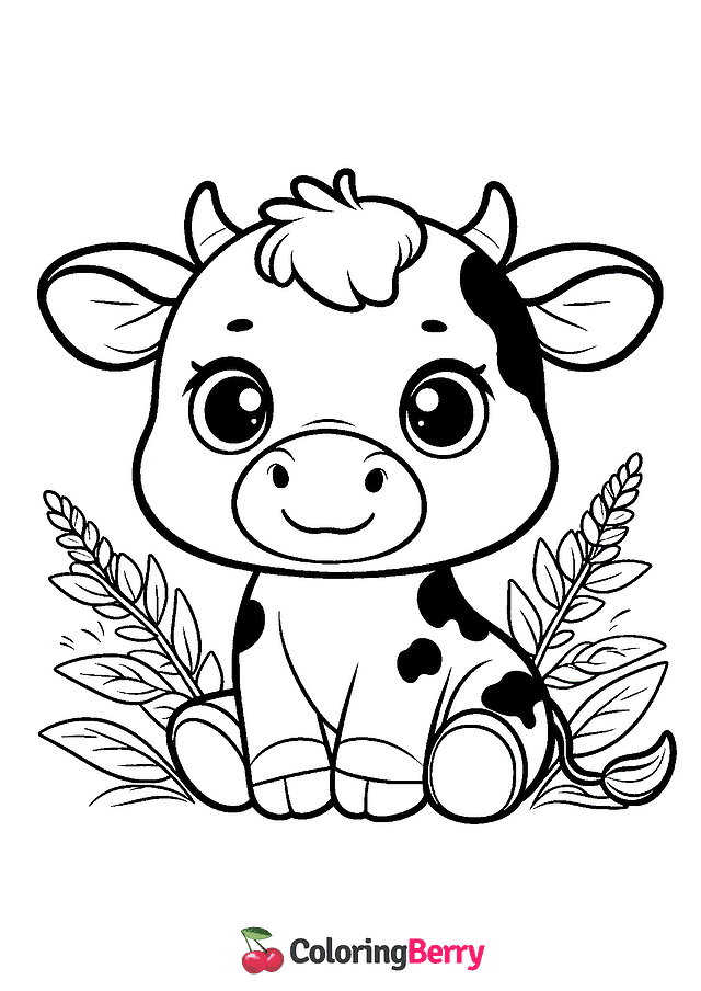 Baby Cow Coloring Page