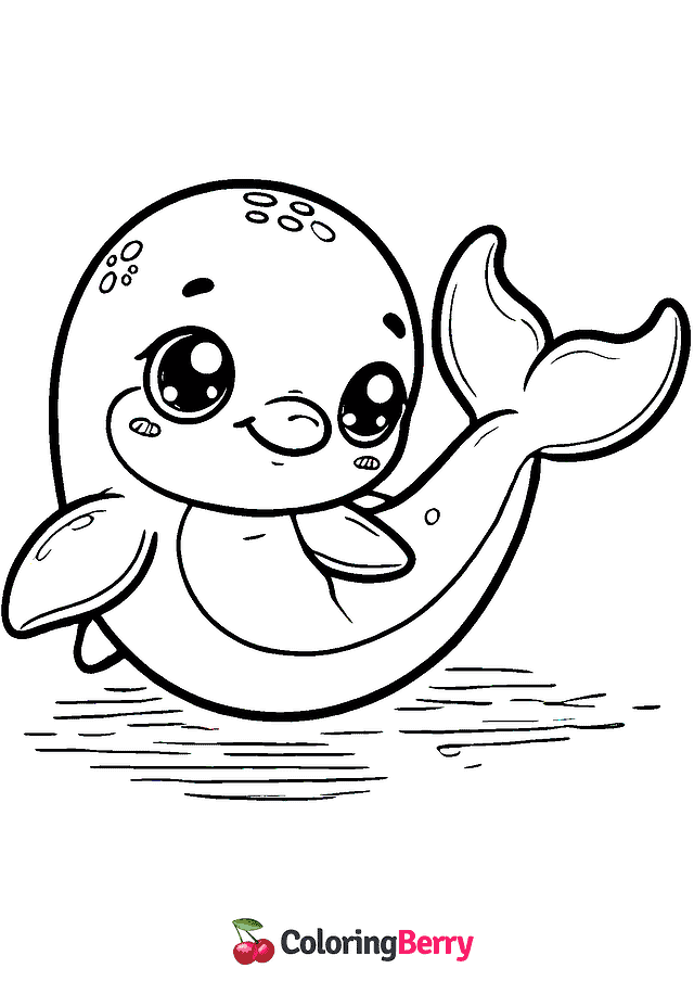 Baby Dolphin Coloring Page