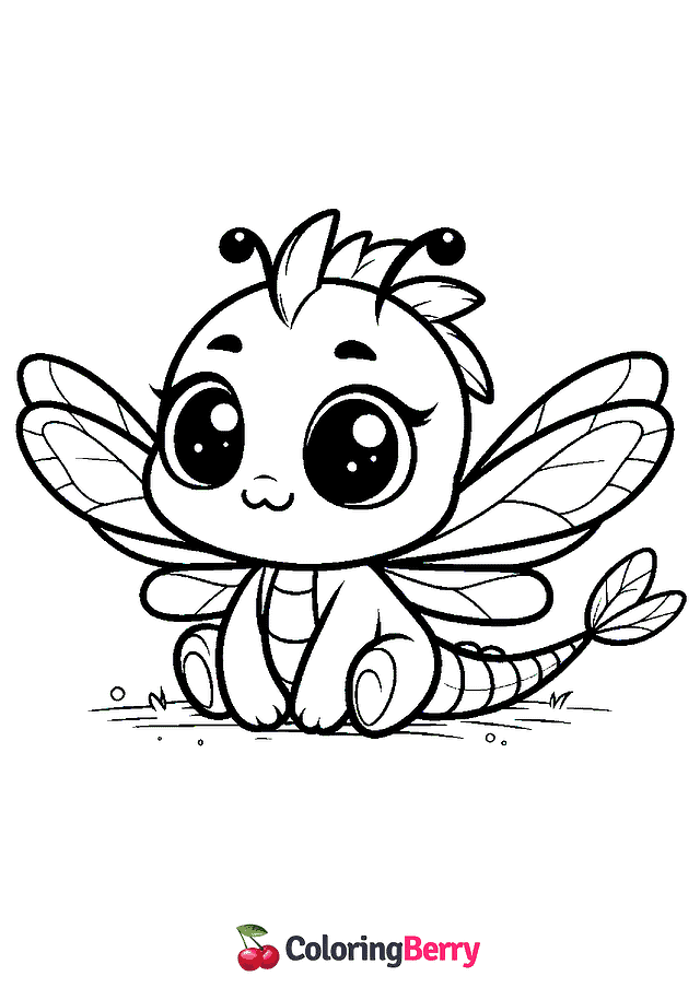 Baby Dragonfly Coloring Page