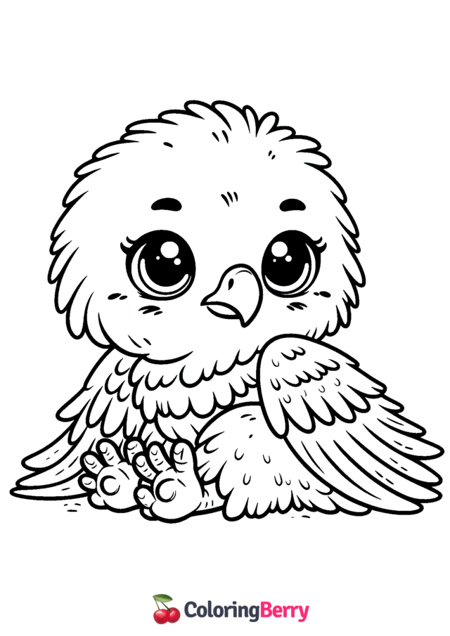 Baby Eagle Coloring Page