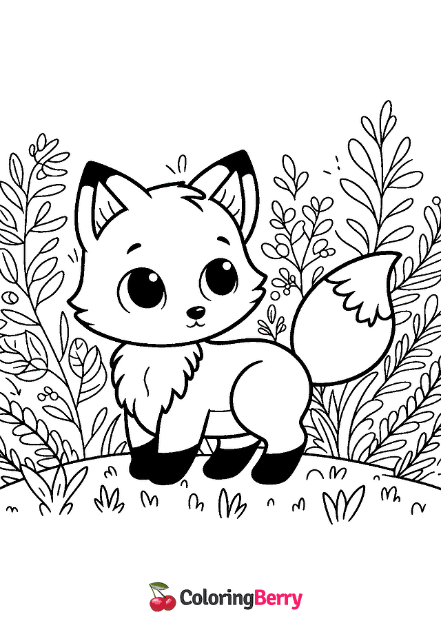 Baby Fox Coloring Page