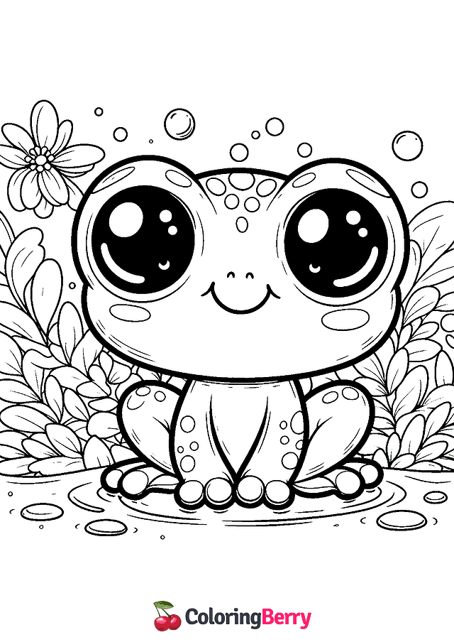 Baby Frog Coloring Page