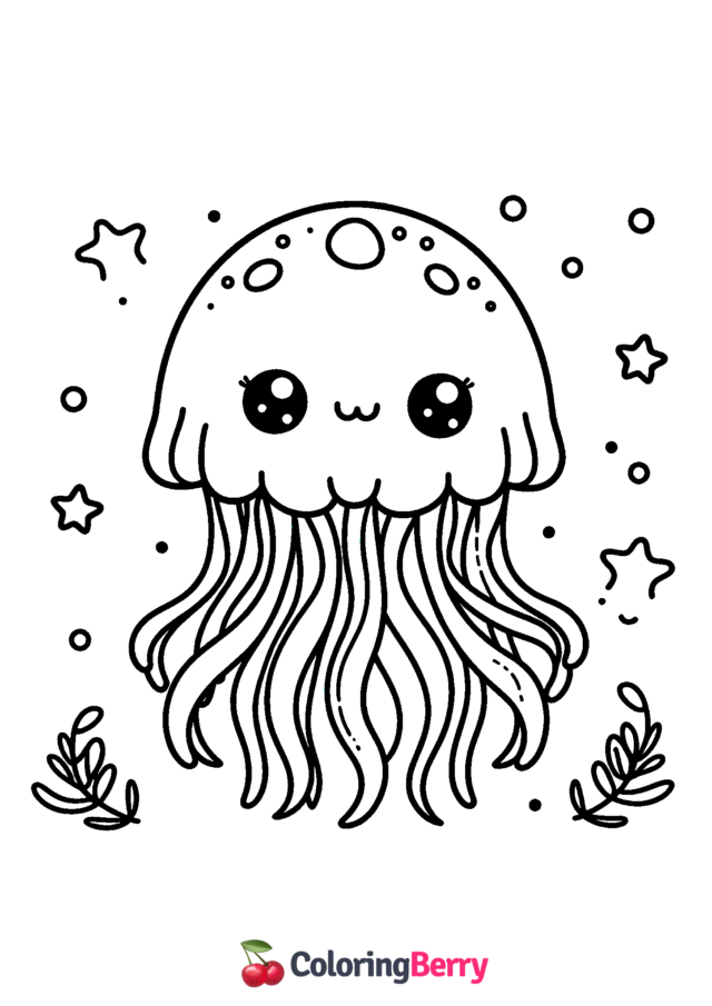 Baby Jellyfish Coloring Page