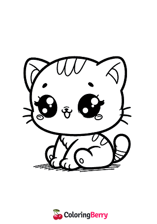 Baby Kitty Coloring Page