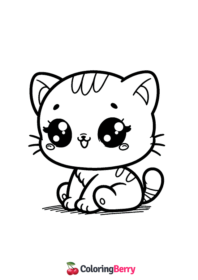 Baby Kitty Coloring Page