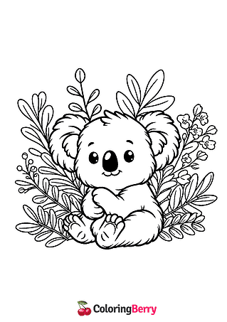 Baby Koala Coloring Page