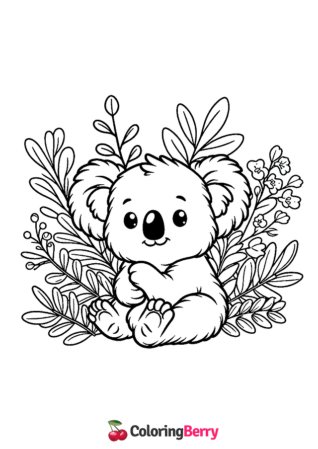 Baby Koala Coloring Page