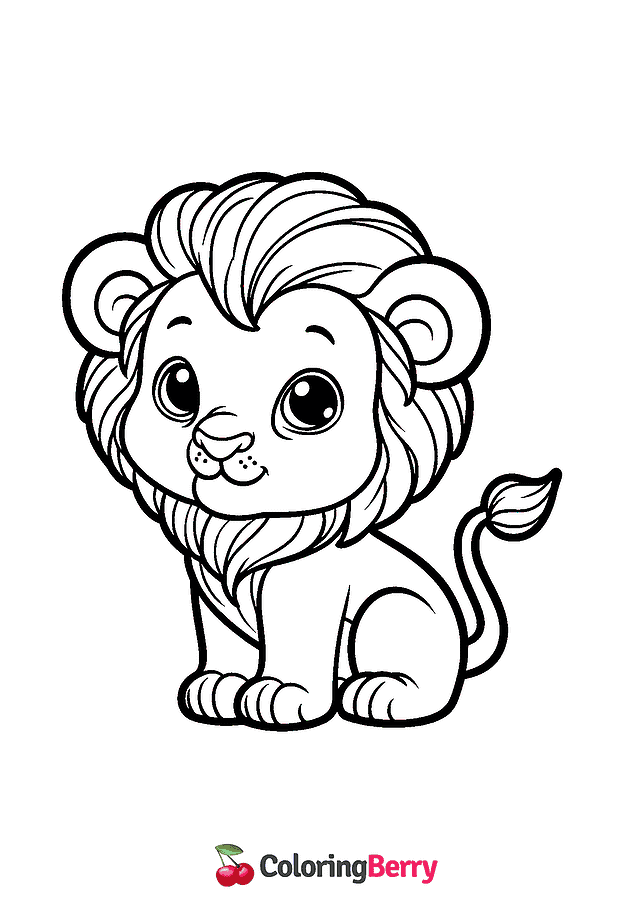 Baby Lion Coloring Page