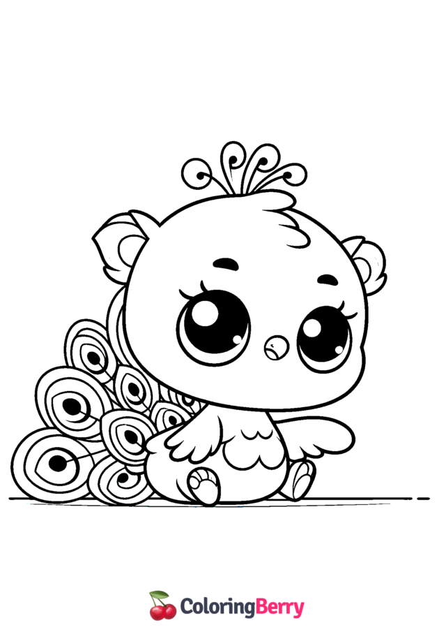 Baby Peacock Coloring Page