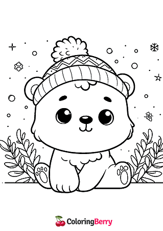 Baby Polar Bear Coloring Page
