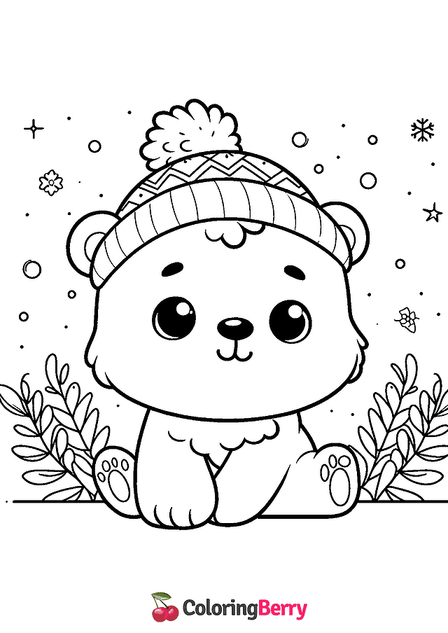 Baby Polar Bear Coloring Page