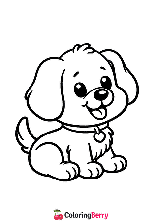 Baby Puppy Coloring Page