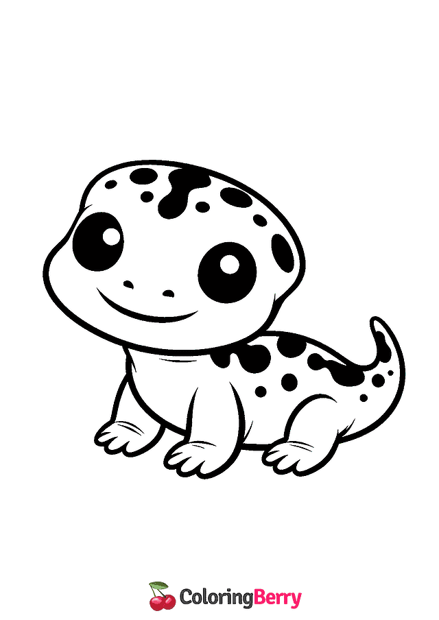 Baby Salamander Coloring Page