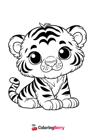 Baby Tiger Coloring Page