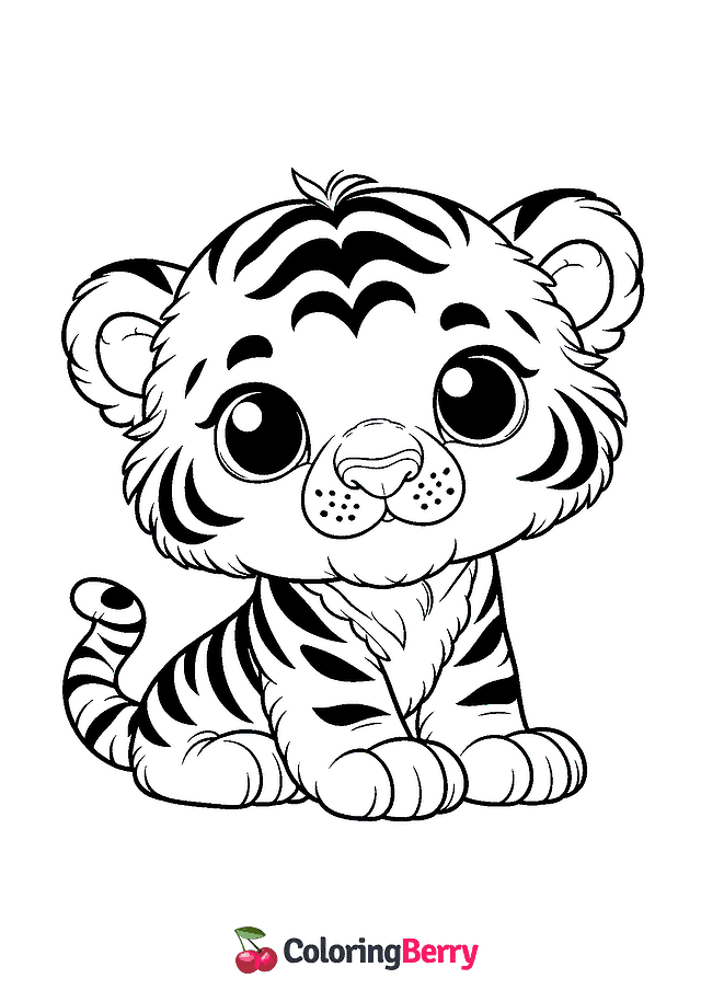 Baby Tiger Coloring Page