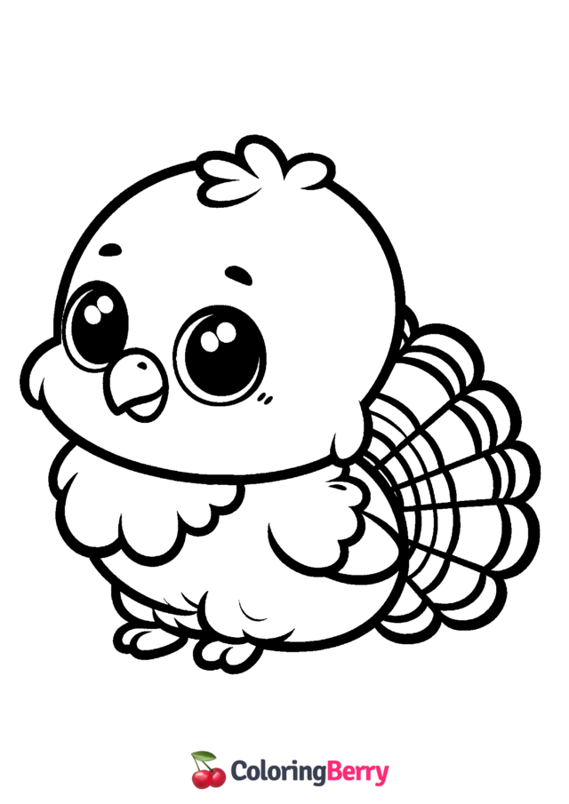 Baby Turkey Coloring Page