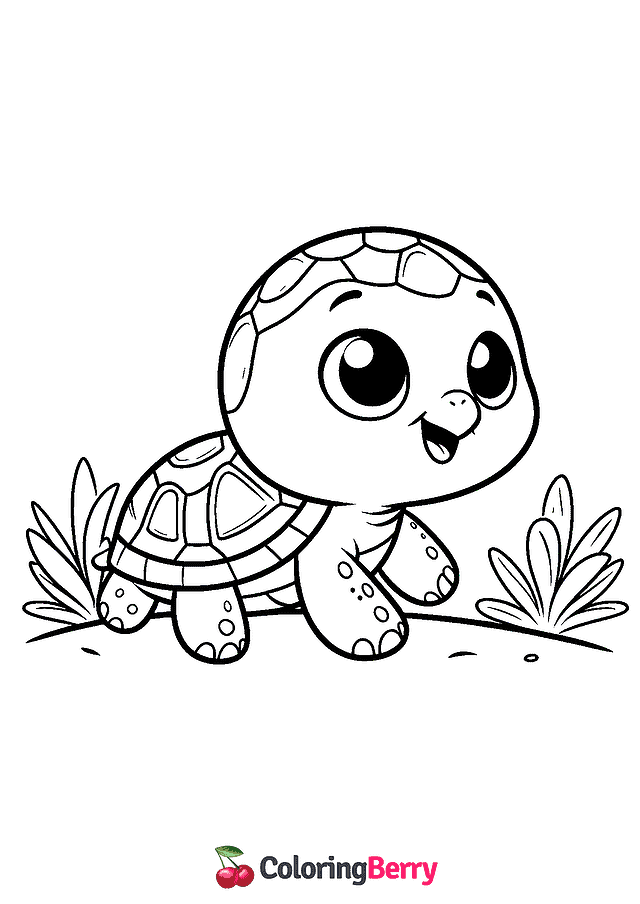 Baby Turtle Coloring Page