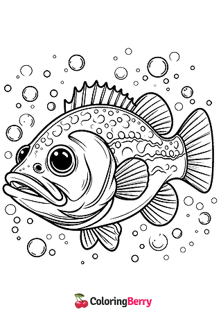 Bass Fish Coloring Page