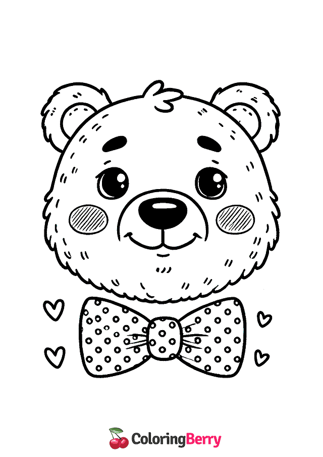 Bear Face Coloring Page