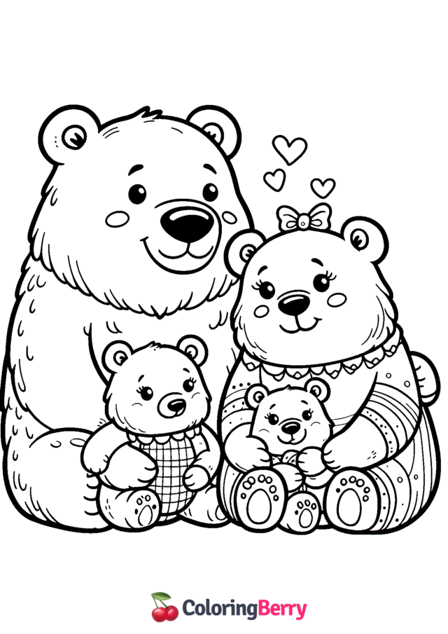 Bear Family Coloring Page