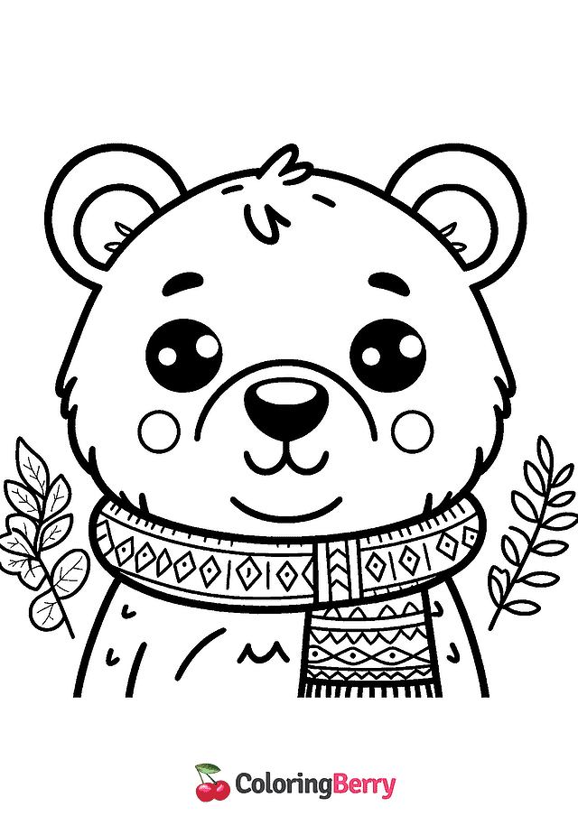 Bear Head Coloring Page