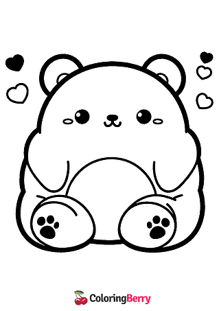 Bear Squishmallow Coloring Page