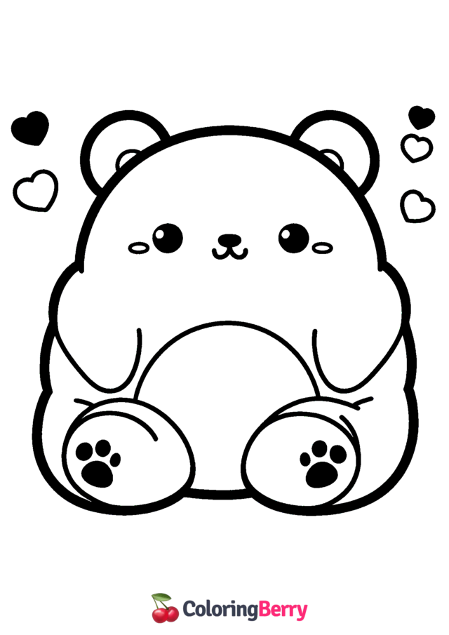 Bear Squishmallow Coloring Page