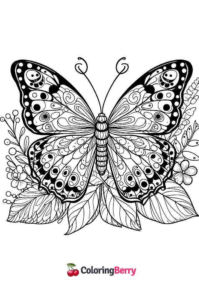 Beautiful Butterfly Coloring Page