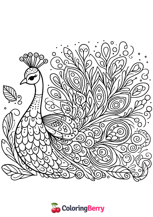 Beautiful Peacock Coloring Page