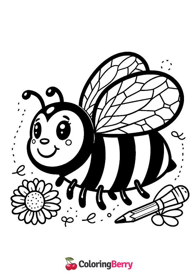 Bee Coloring Page