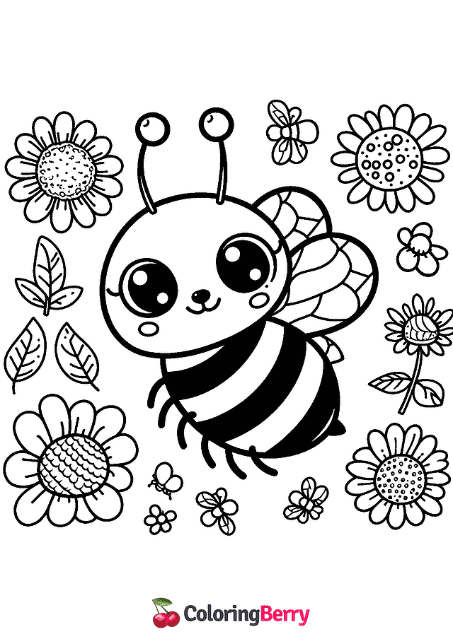 Bee Cub Coloring Page