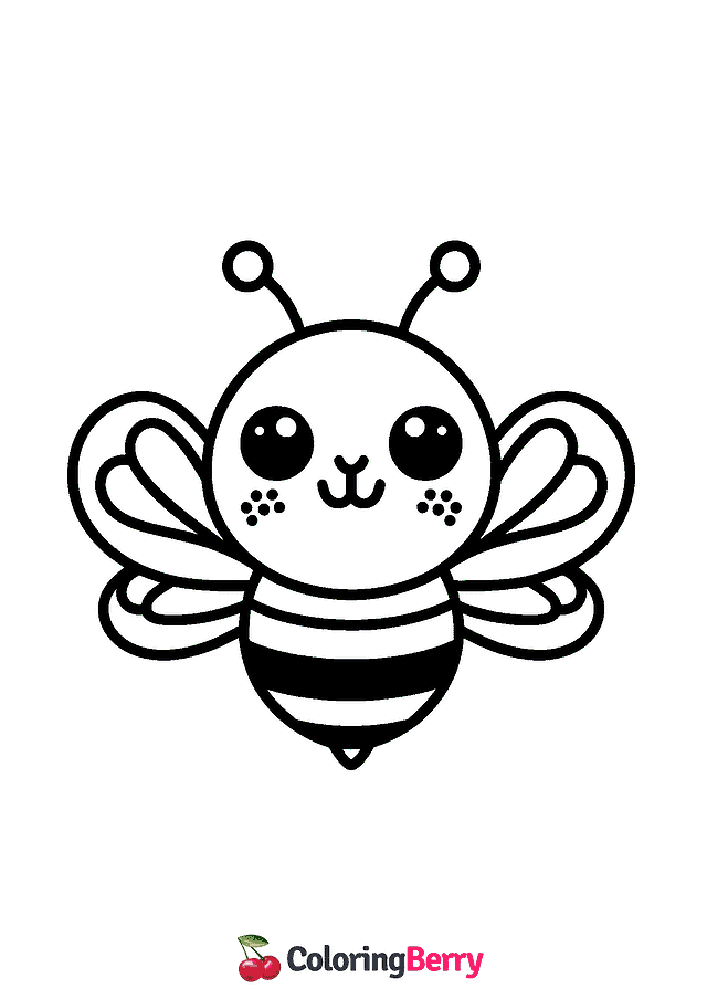 Bee Face Coloring Page