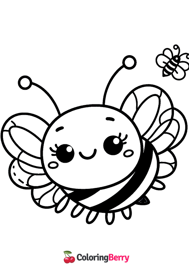 Bee Head Coloring Page