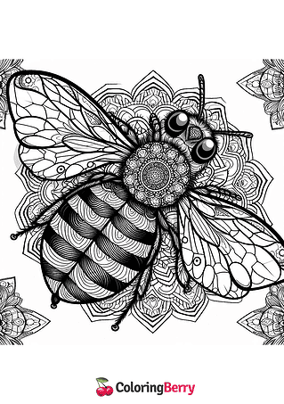 Bee Mandala Coloring Page