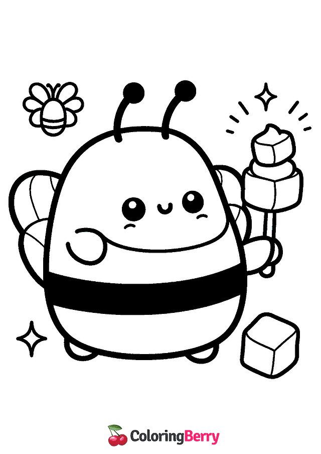 Bee Squishmallow Coloring Page