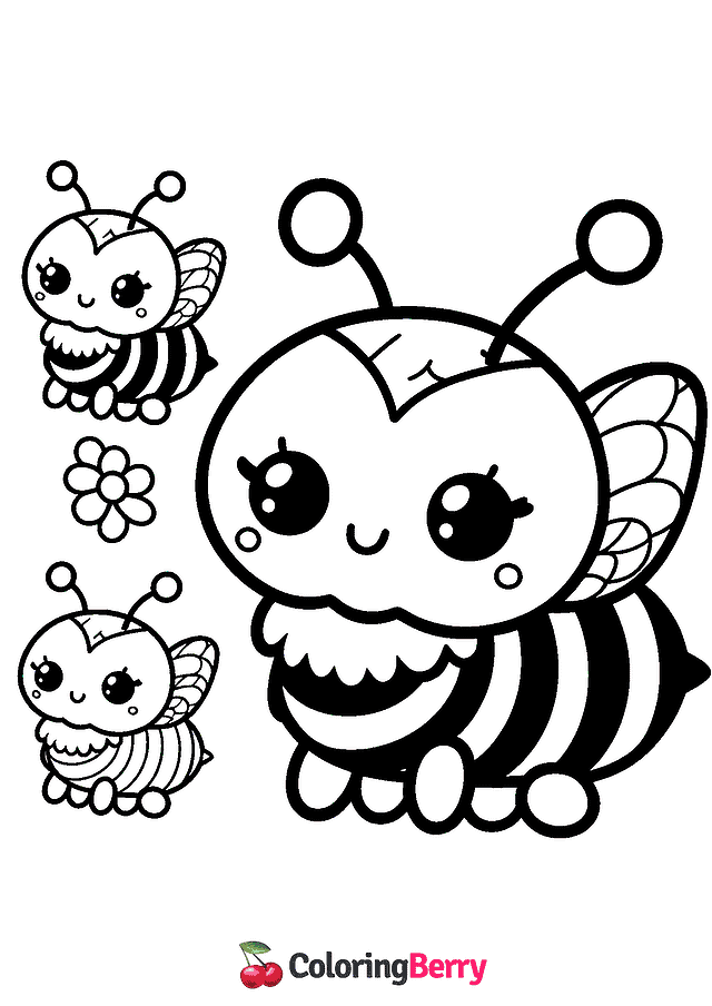 Bees Coloring Page