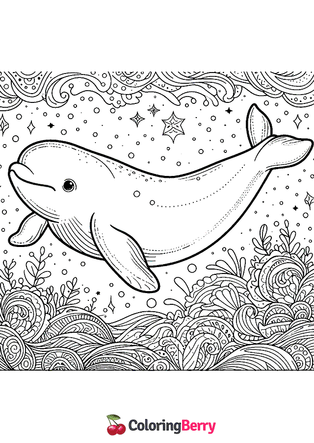 Beluga Whale Coloring Page