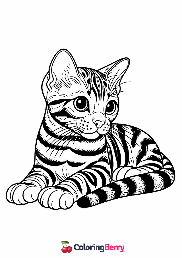 Bengal Cat Coloring Page