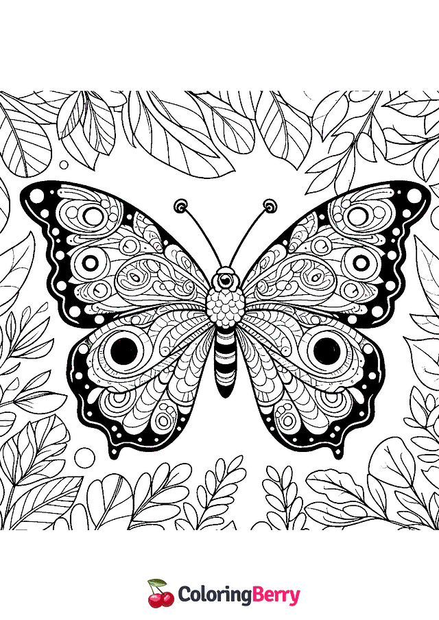 Big Butterfly Coloring Page