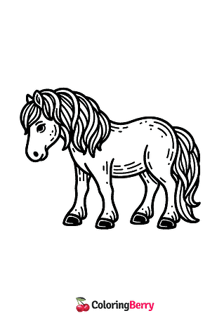 Black and White Horse Coloring Page