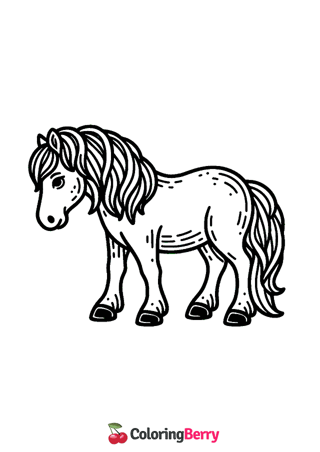 Black and White Horse Coloring Page