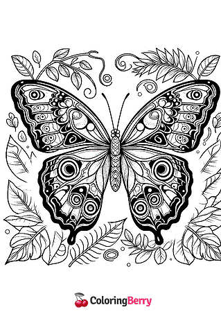 Blue Morpho Butterfly Coloring Page