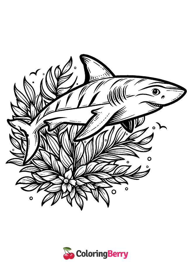 Blue Shark Coloring Page