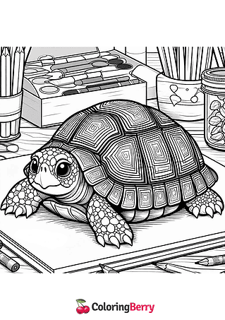 Box Turtle Coloring Page