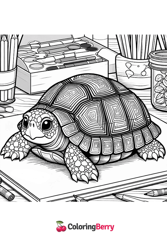 Box Turtle Coloring Page