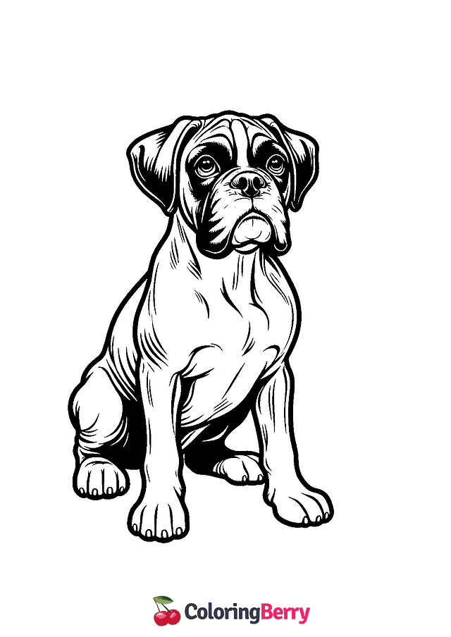 Boxer Dog Coloring Page