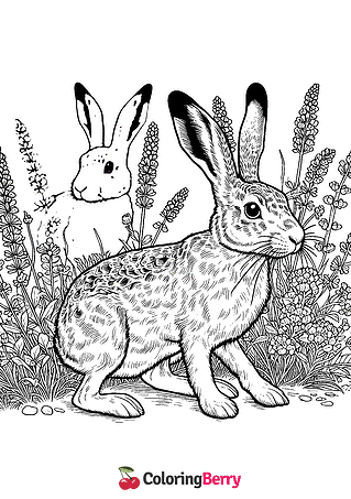 Brown Hare Coloring Page